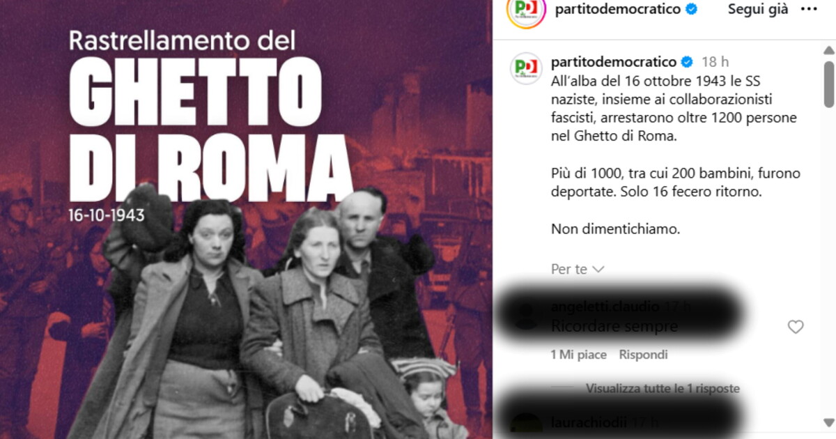 Copia e incolla della memoria (confusa): dal Pd a Conte, la stessa svista sul rastrellamento del ghetto Copia e incolla della memoria (confusa): dal Pd a Conte, la stessa svista sul rastrellamento del ghetto